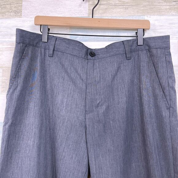 IZOD Golf Flat Front Woven Pants Gray 4 Pocket Lightweight Casual Mens 36 - Picture 2 of 7